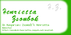 henrietta zsombok business card